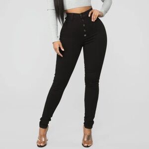Fashion Nova Button Fly Skinny Jeans